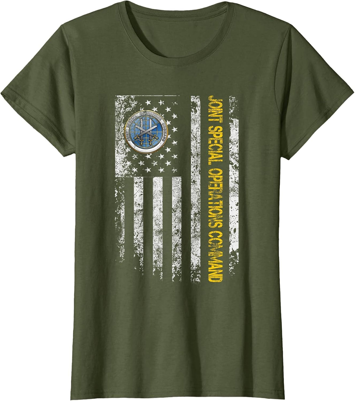 USA Flag Joint Special Operations Command JSOC Veterans Day T-Shirt - Olive Green