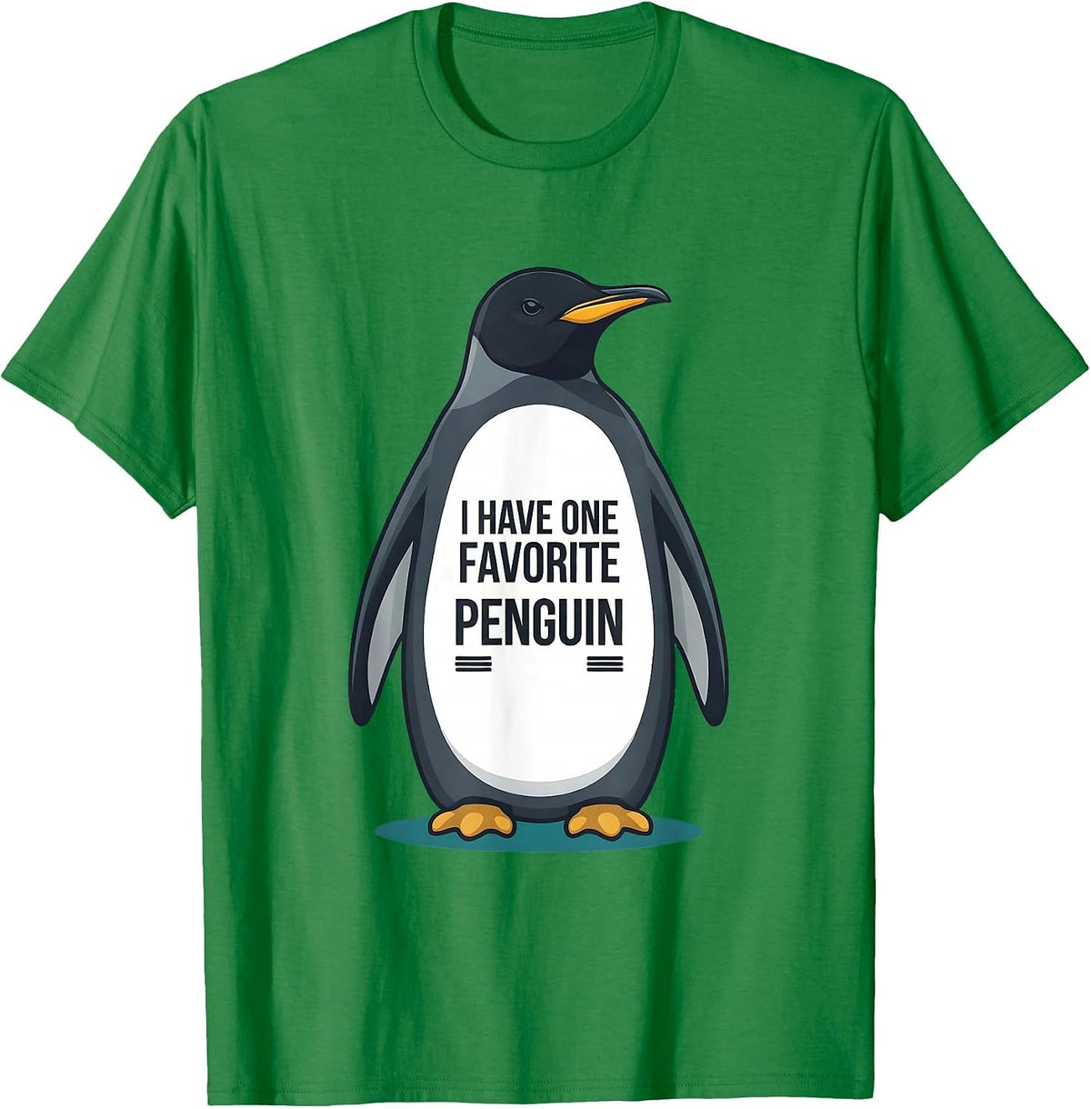 Men's I Have One Favorite Penguin Funny Penguin Lover Animal Humor T-Shirt - Kelly Green