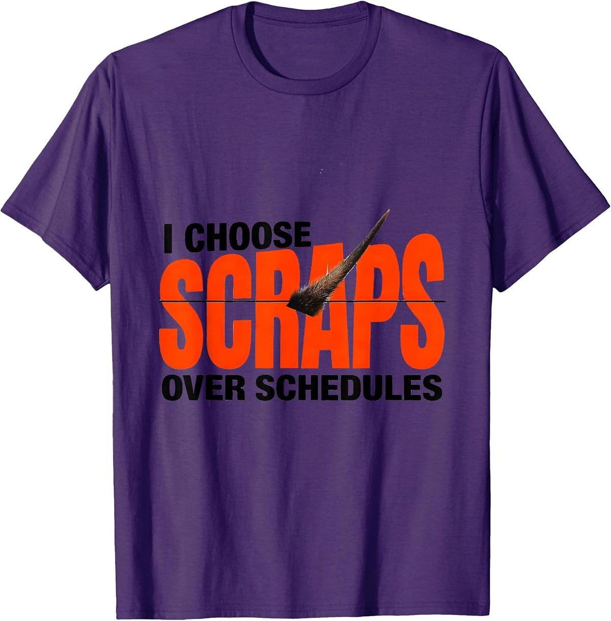 Men's I Choose Scraps Over Schedules Funny Raccoon Opossum Animal T-Shirt - Purple