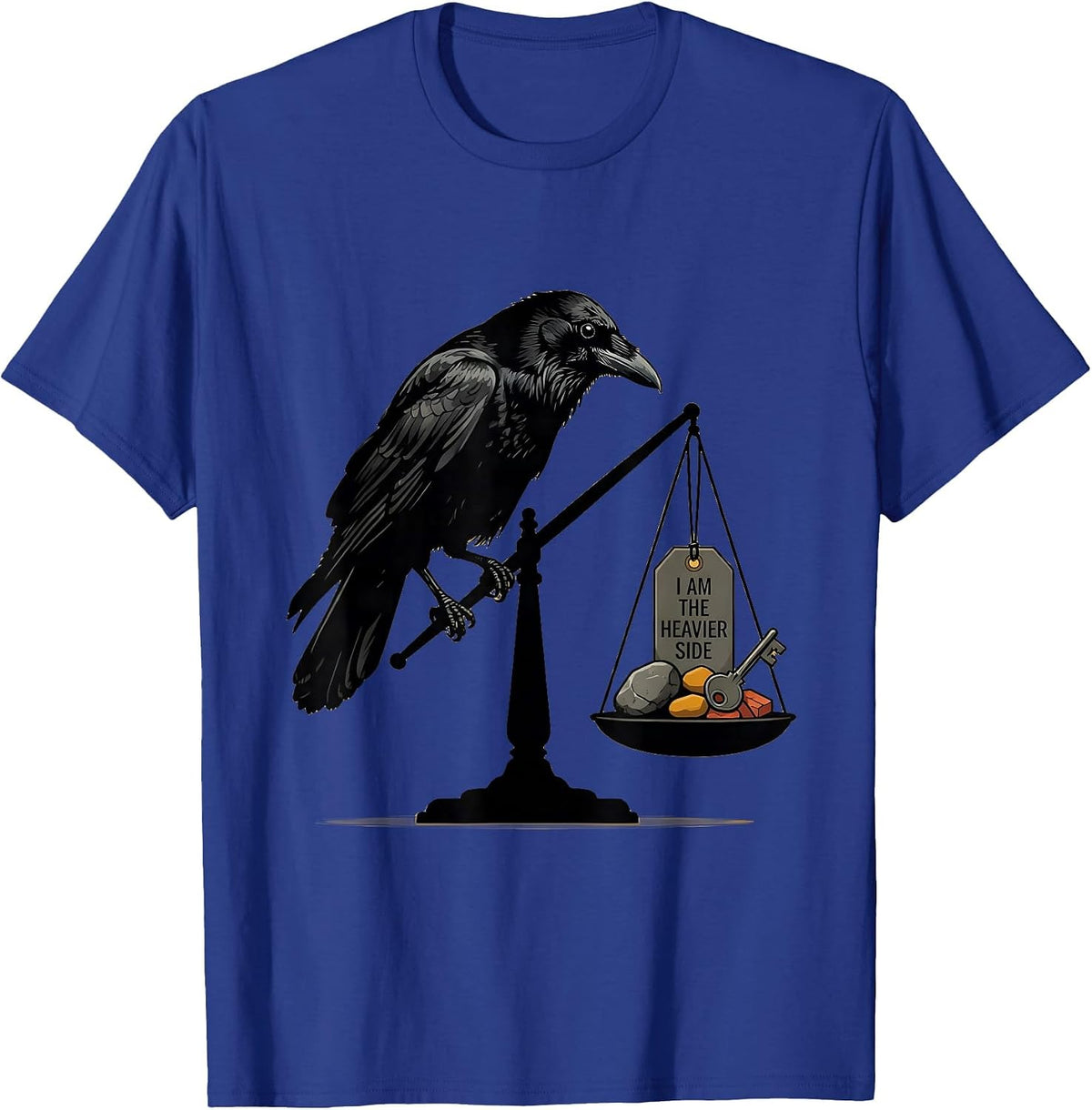 Men's I Am The Heavier Side Dark Humor Crow Raven Lover Gift T-Shirt - Royal Blue
