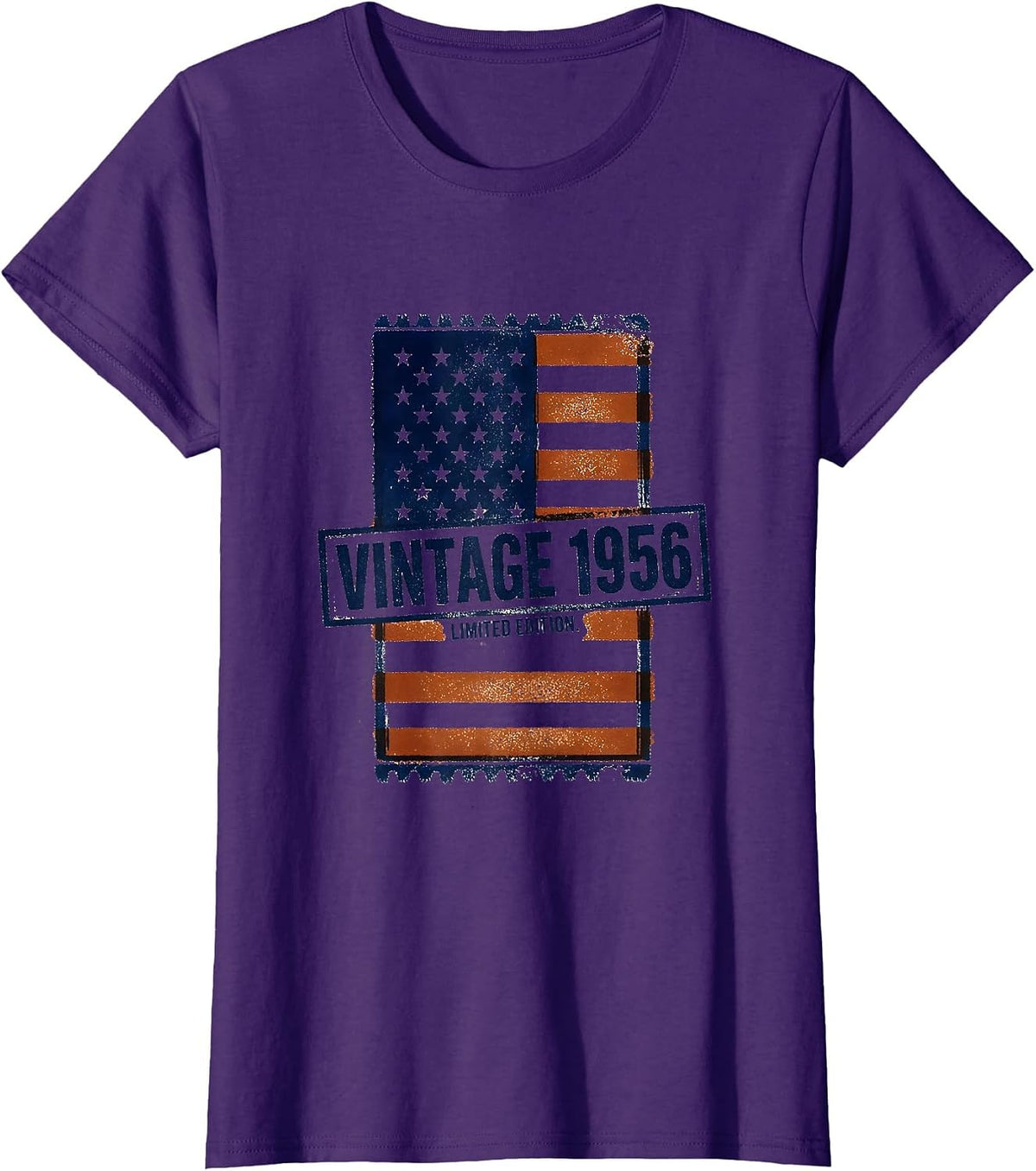 Women's Vintage 1956 Limited Edition Stamp 70th Birthday Gift Men T-Shirt - Purple