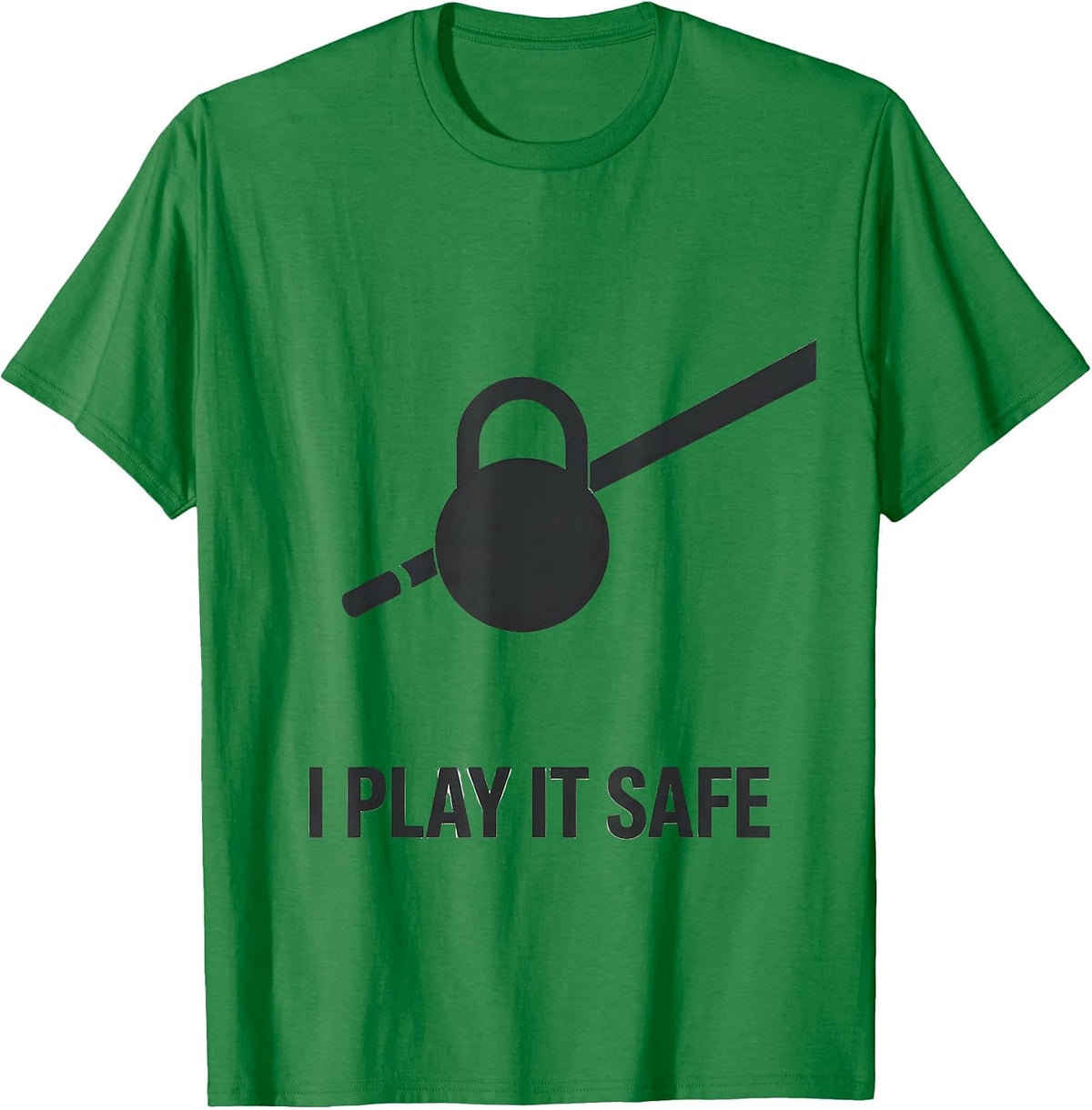 Men's I Play It Safe Funny Pool Player Billiards Humor T-Shirt - Kelly Green