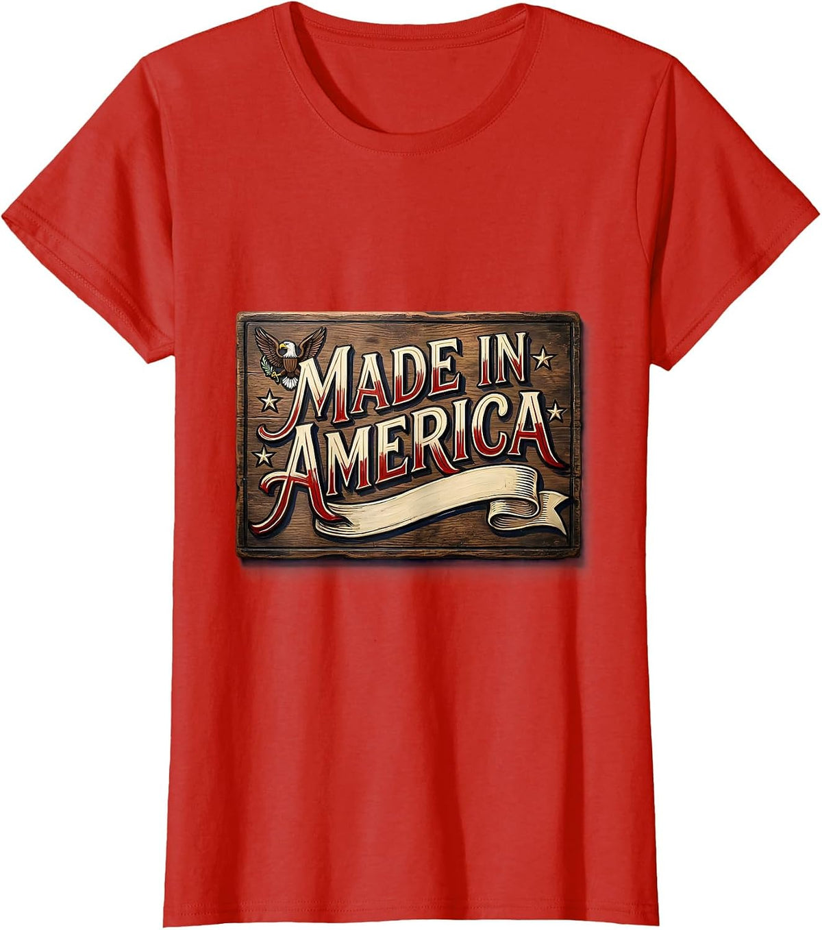 Made in America Patriotic Pride Design T-Shirt - Red
