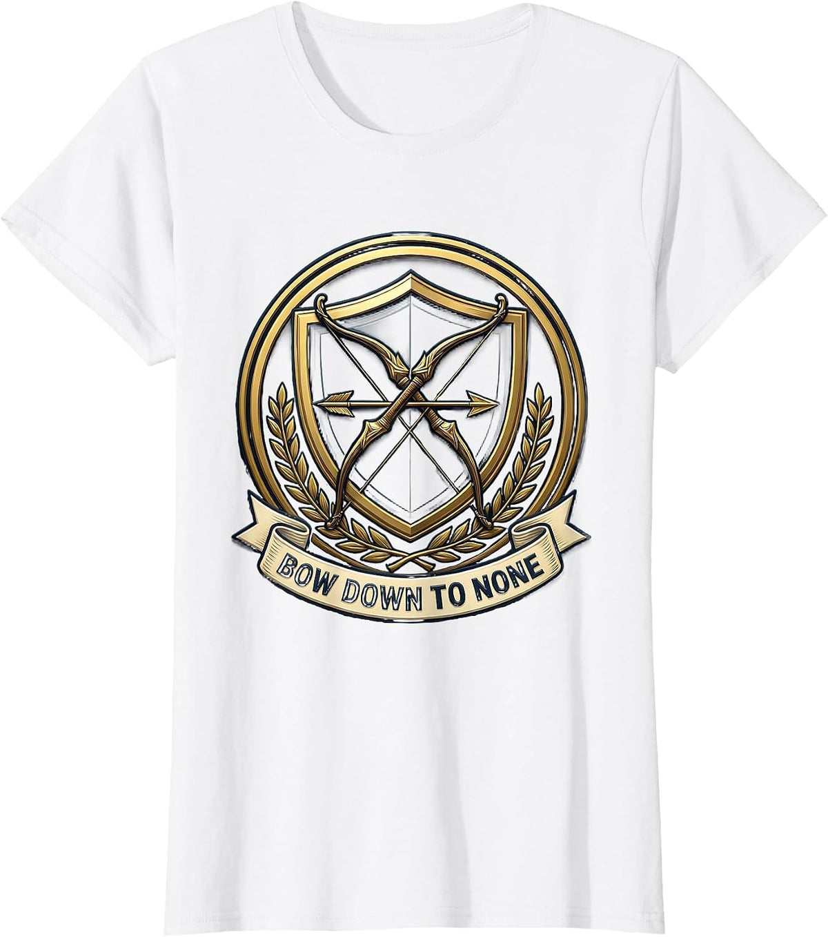 Bow Down To None Bold Statement Design T-Shirt - White