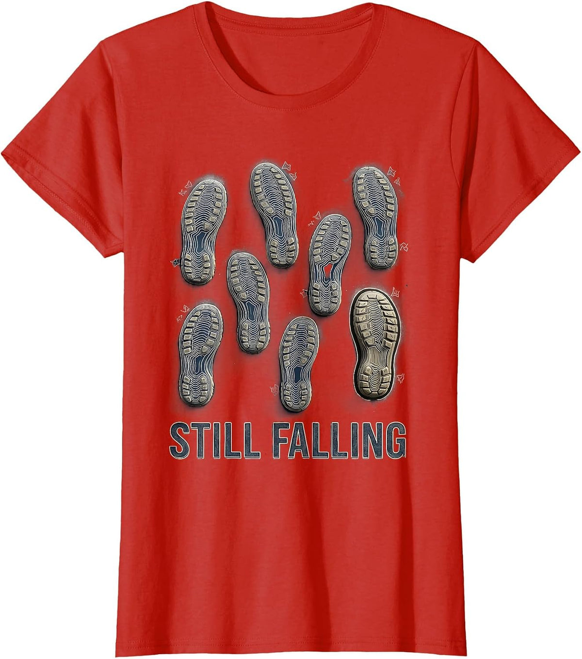 Still Falling Rock Climbing Bouldering Humor Topographic T-Shirt - Red