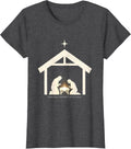 Women's Christmas's Greatest Gift Is Christ Silhouette Faith Family T-Shirt - Dark Heather Grey