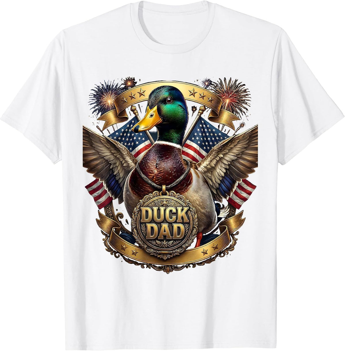 Men's Duck Dad Proud Waterfowl Father Design T-Shirt - White