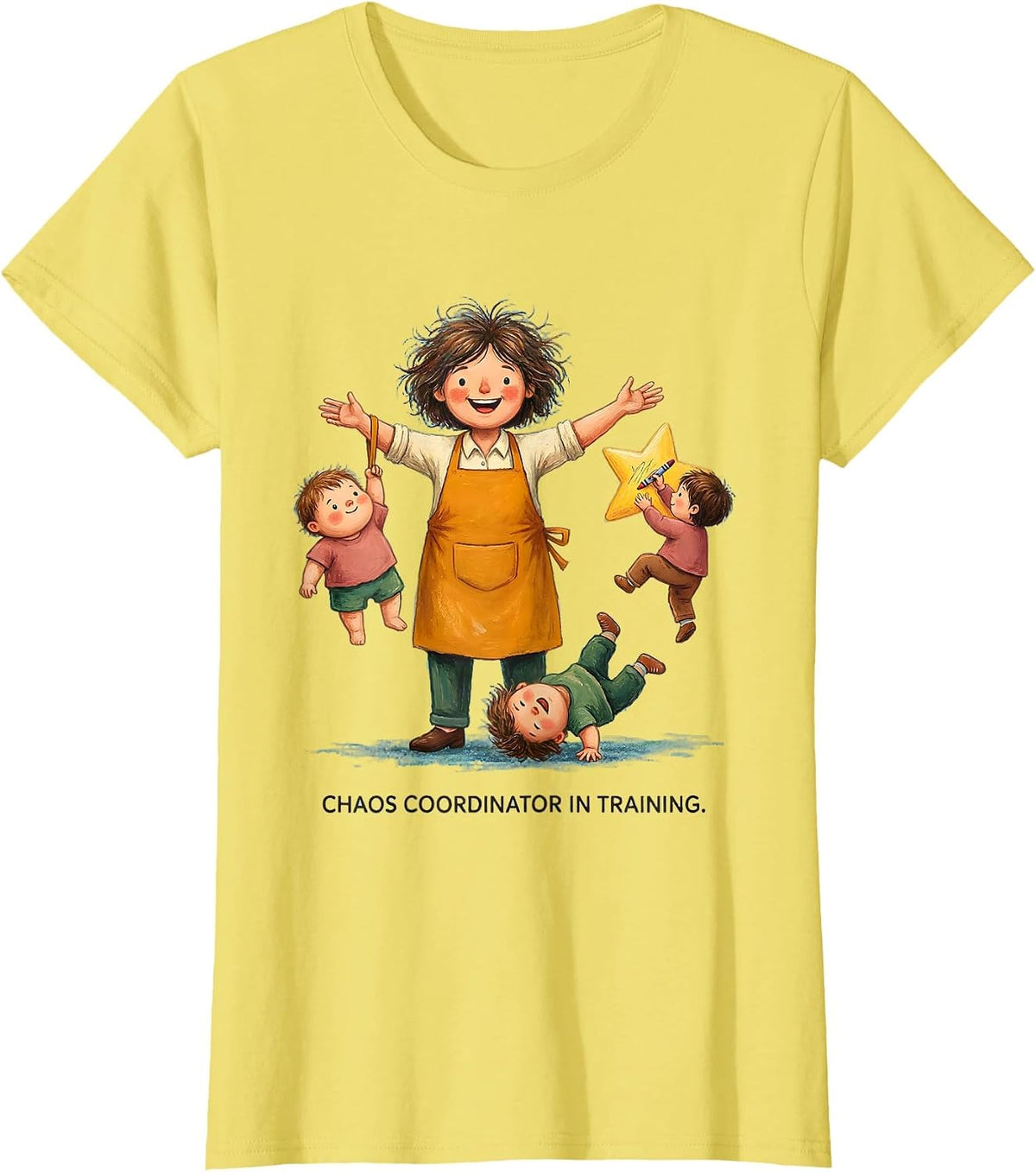 Chaos Coordinator In Training PreK Teacher Design T-Shirt - Lemon Yellow