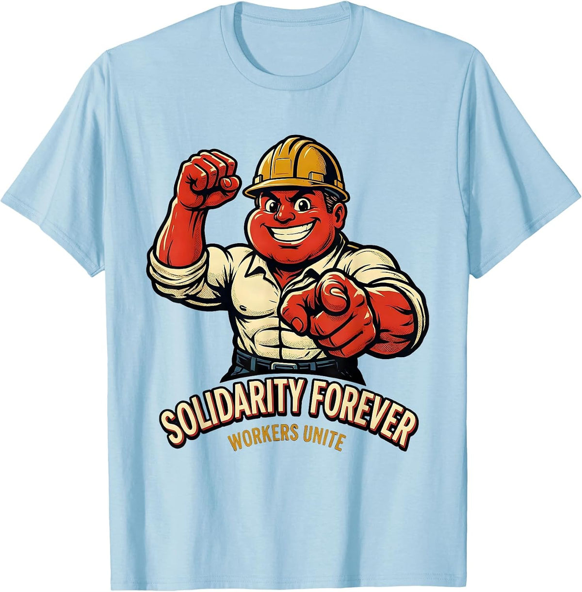 Men's Solidarity Forever Workers Unite Labor Day Design T-Shirt - Baby Blue
