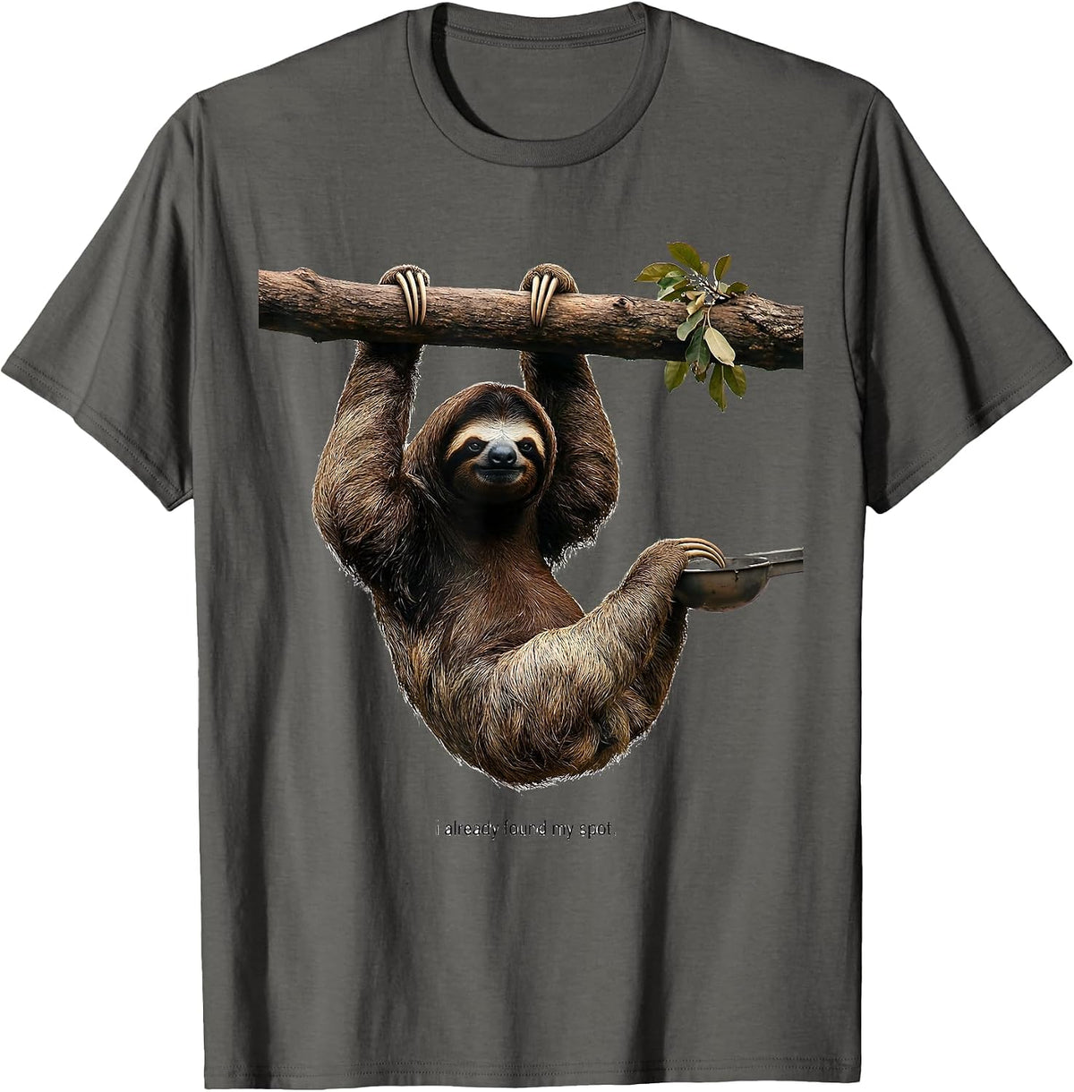 I Already Found My Spot Funny Sloth Lover Gift T-Shirt - Asphalt Grey