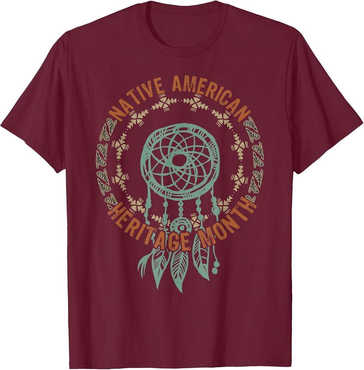 Indigenous Pride for November Native American Heritage Month T-Shirt - Burgundy