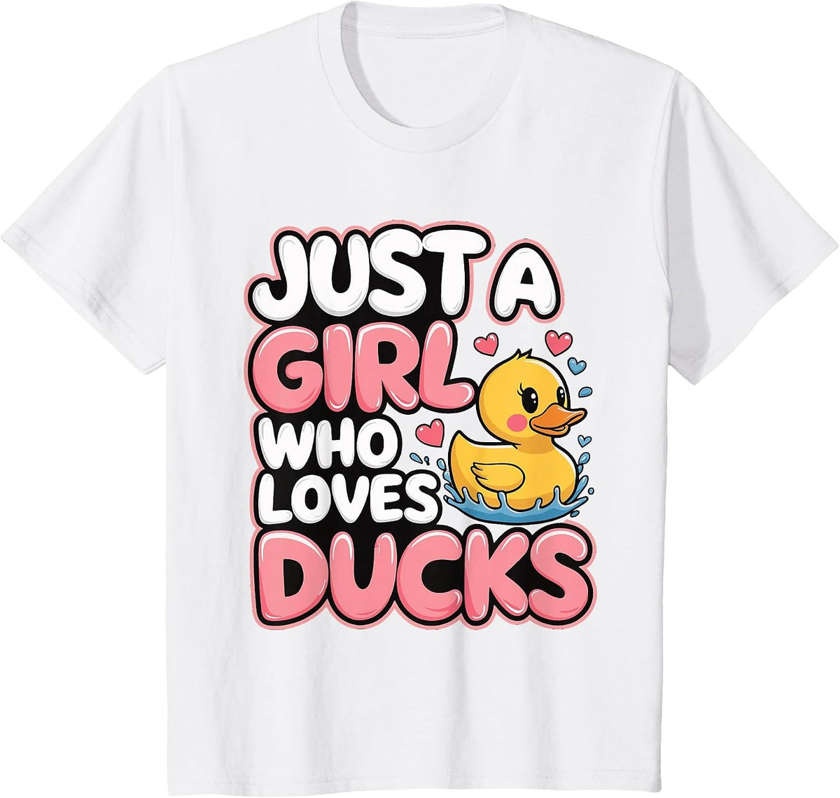 Just a Girl who Loves Ducks Girl T-Shirt - White