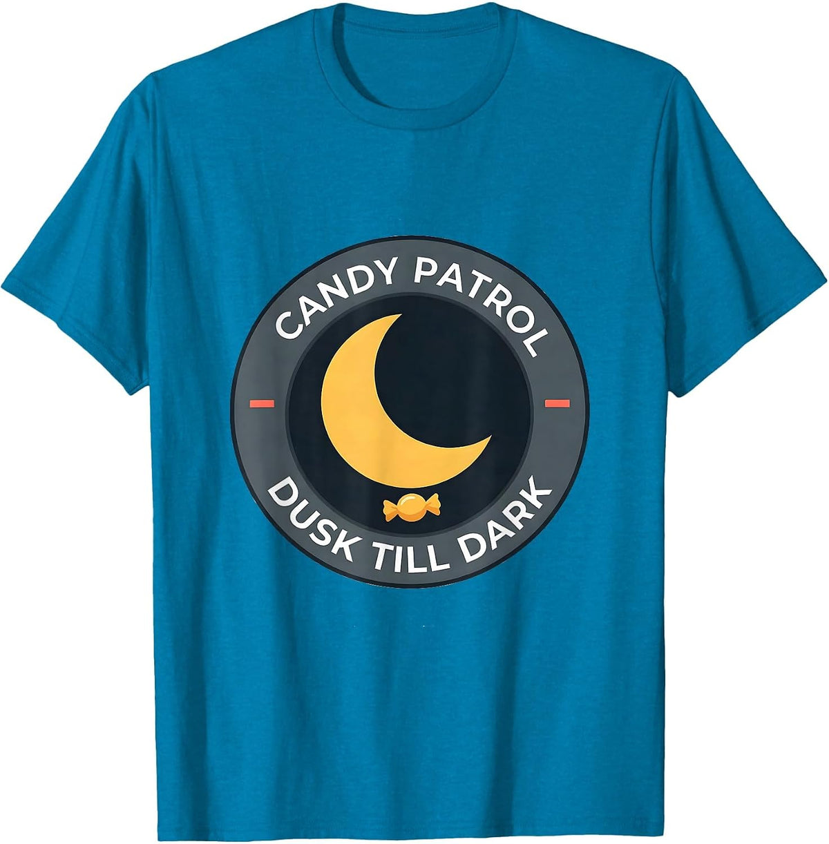 Candy Patrol Dusk Till Dark Faith Over Fear Halloween Humor T-Shirt - Sapphire Blue