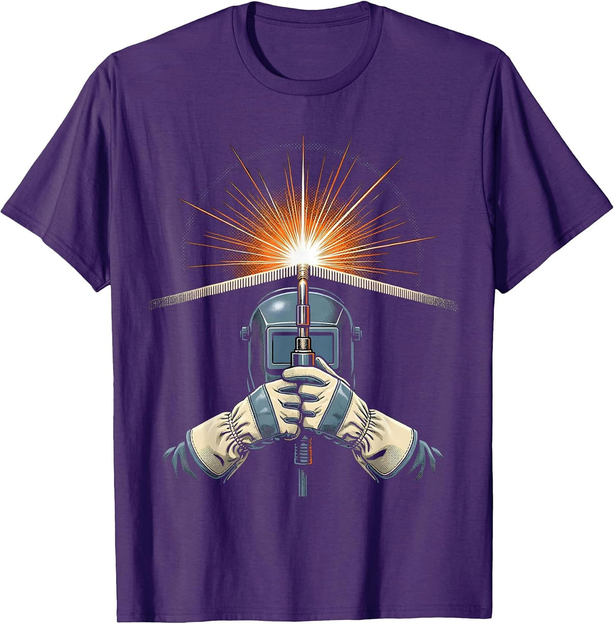Welding Torch MIG TIG Metal Worker Trade Pride T-Shirt - Purple