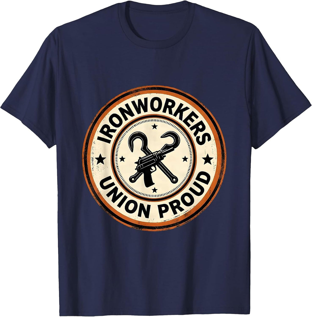 Ironworkers Union Proud Skilled Trades Labor Day T-Shirt - Navy Blue