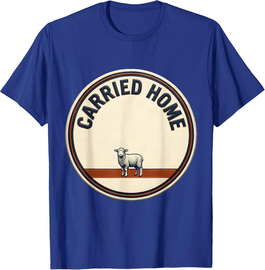 Carried Home Funny Christian Faith Lost Sheep Psalm 23 Lamb T-Shirt - Royal Blue