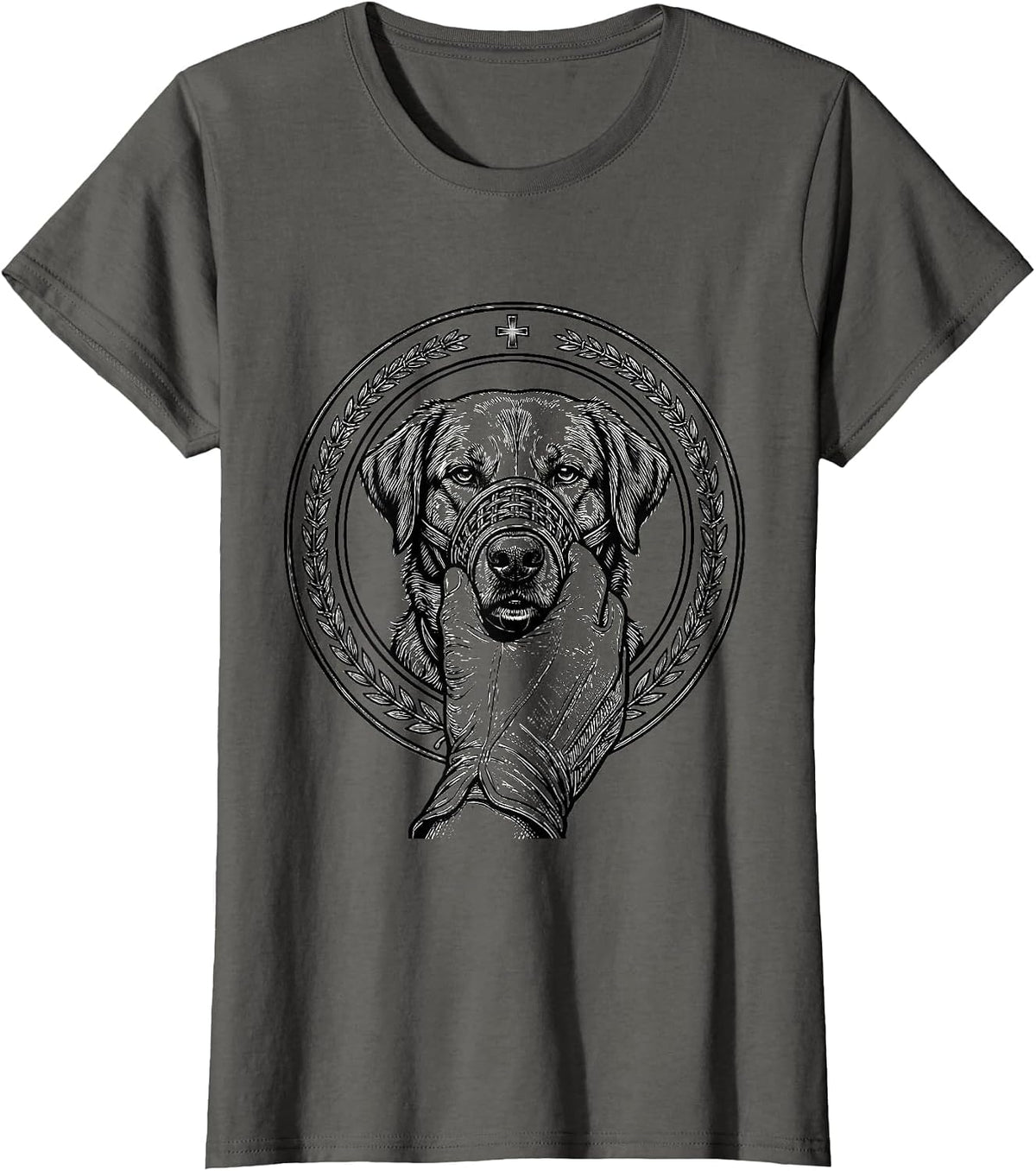 Women's Vet Badge Gift Veterinarian Occupational Humor T-Shirt - Asphalt Grey