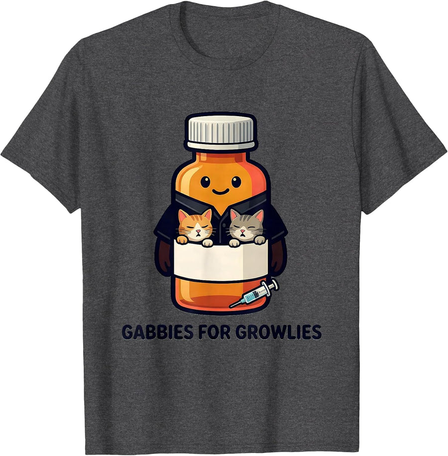 Men's Gabbies For Growlies Funny Vet Tech Veterinary Medicine T-Shirt - Dark Heather Grey