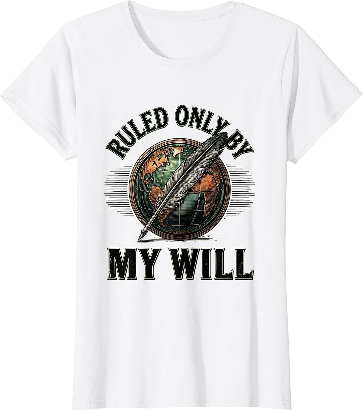 Ruled Only By My Will Vintage Shakespeare Quote Theatre Gift T-Shirt - White