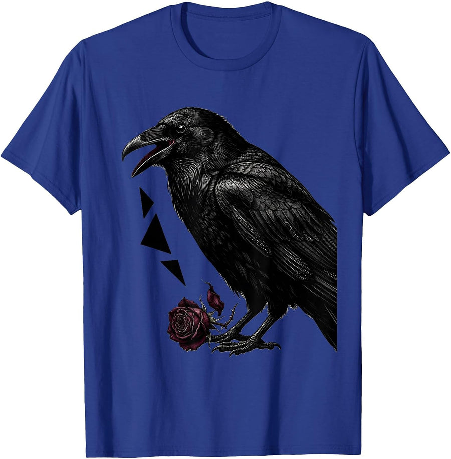 Raven Gothic Bird Lover Dark Humor Crow Enthusiast T-Shirt - Royal Blue