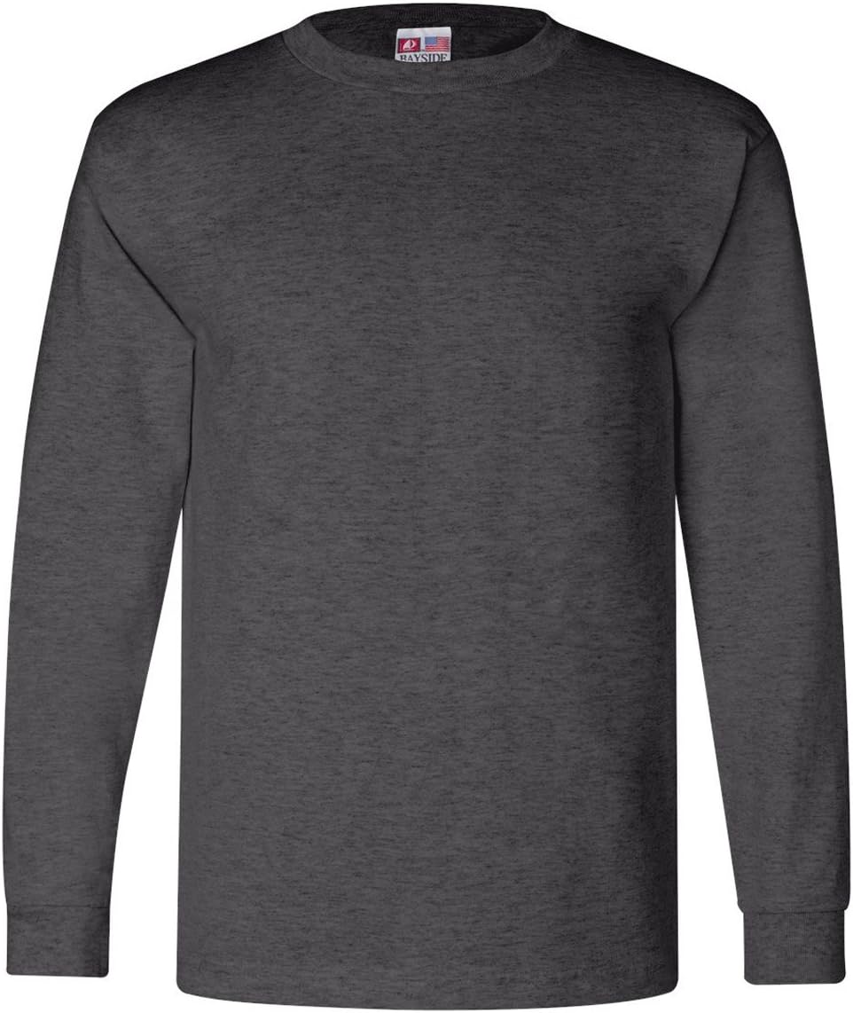 Bayside Men's Classic Style Full Cut Heavyweight T-Shirt, Charcoal, XX-Large - As Pictured