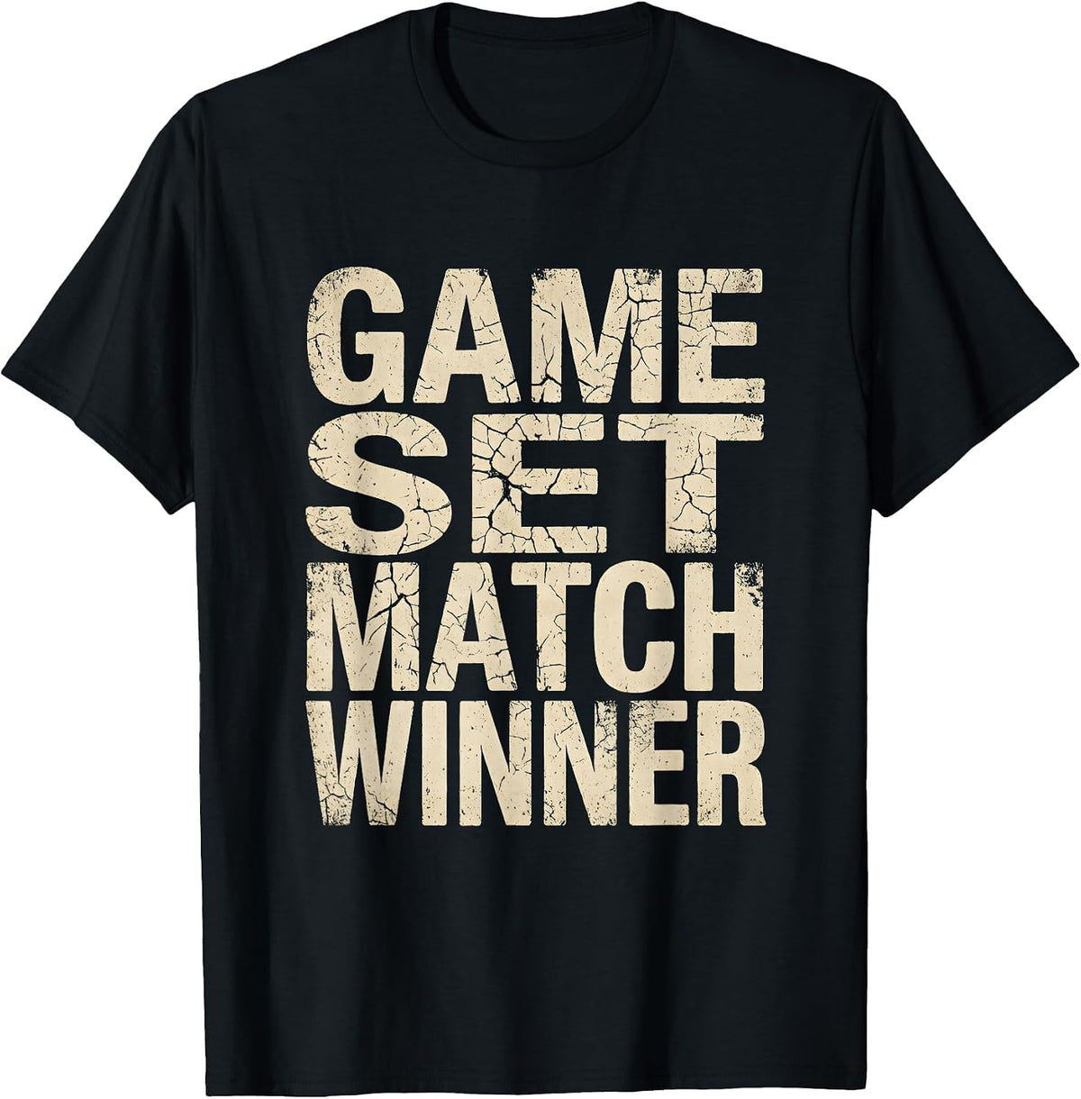 Men's Game Set Match Winner Tennis Design T-Shirt - Black