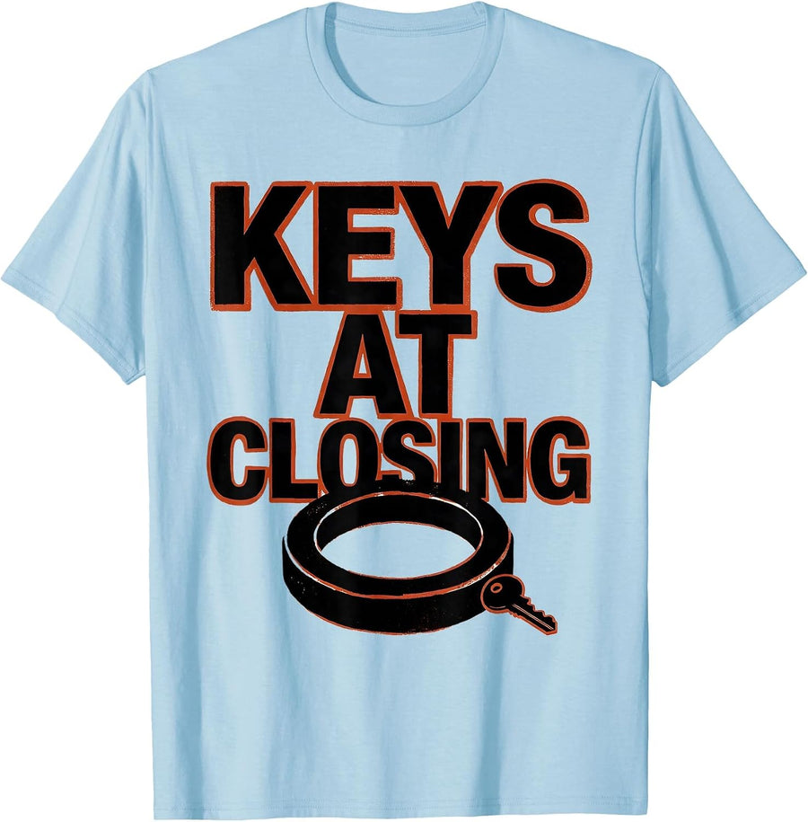 Men's Keys At Closing Bold Realtor Insurance Agent Professional T-Shirt - Baby Blue