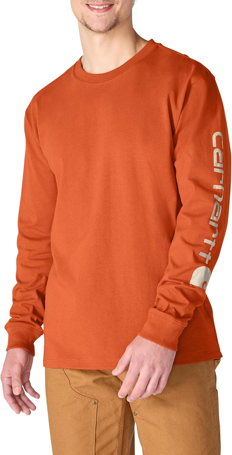 Carhartt Men's Dearborn Loose LS Logo T-Shirt - Homestead Red
