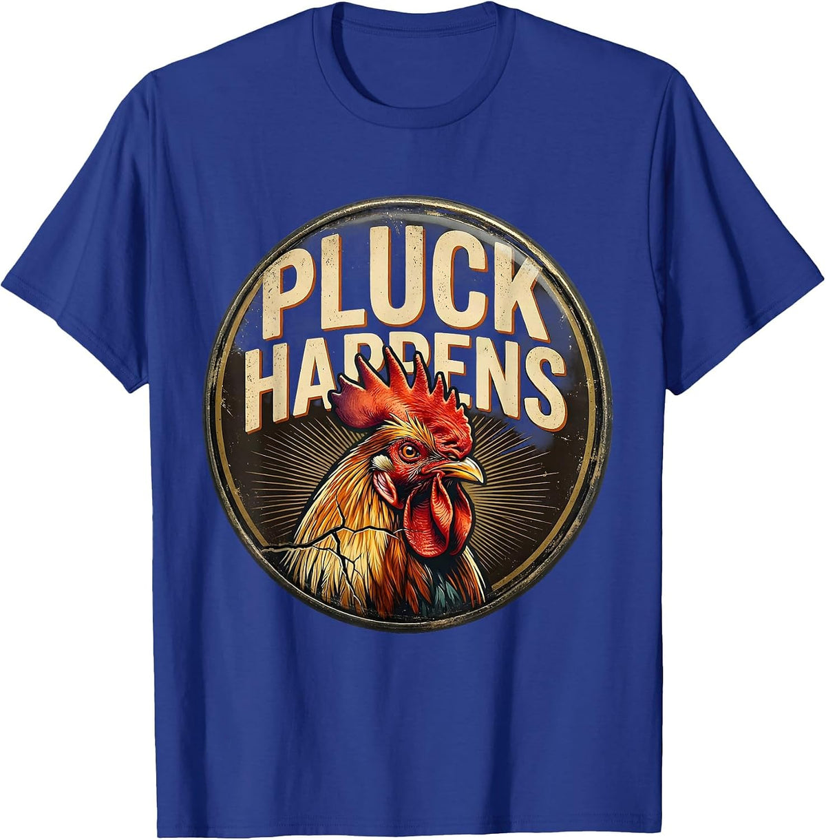 Men's Pluck Happens Vintage Pheasant Hunter Upland Bird Hunting T-Shirt - Royal Blue