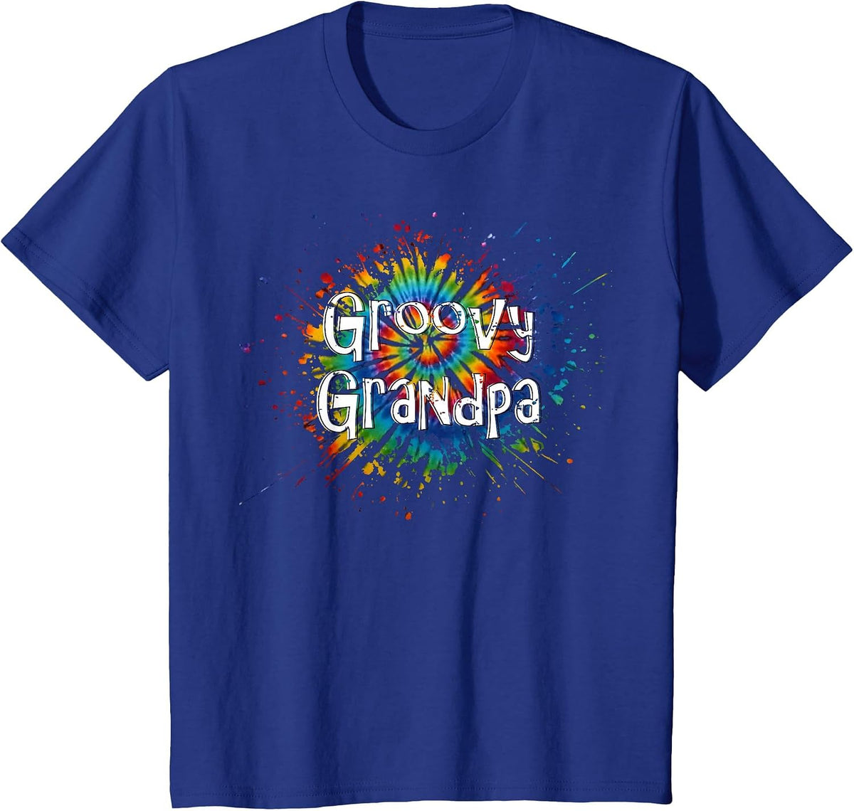 Groovy Grandpa T Shirt Novelty Colorful Fun T-Shirt - Royal Blue