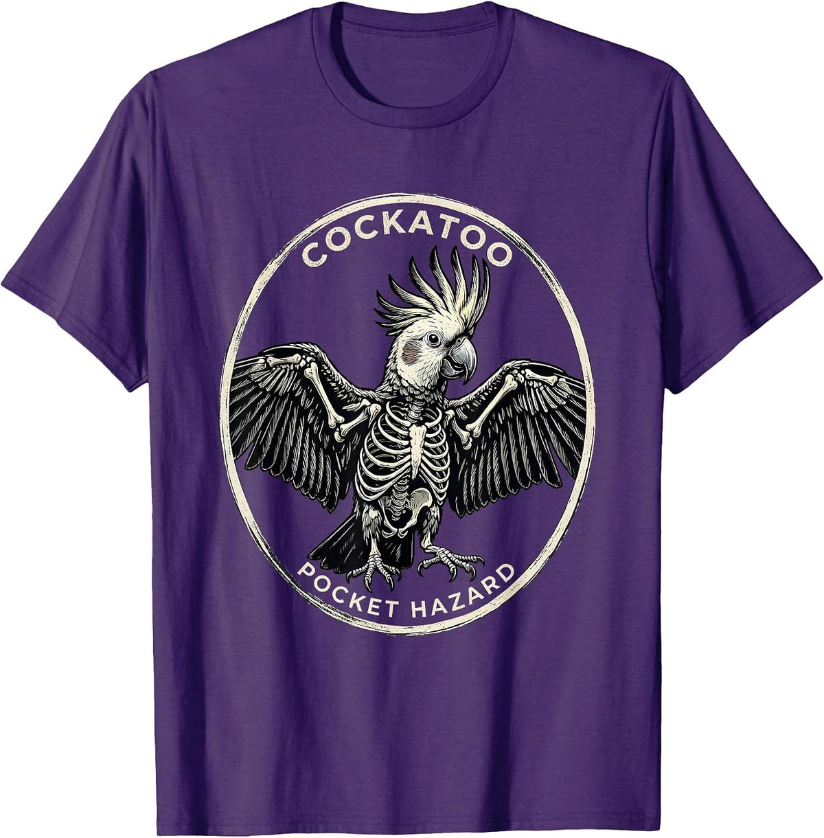 Men's Cockatoo Pocket Hazard Funny Cockatiel Bird Lover Gift T-Shirt - Purple
