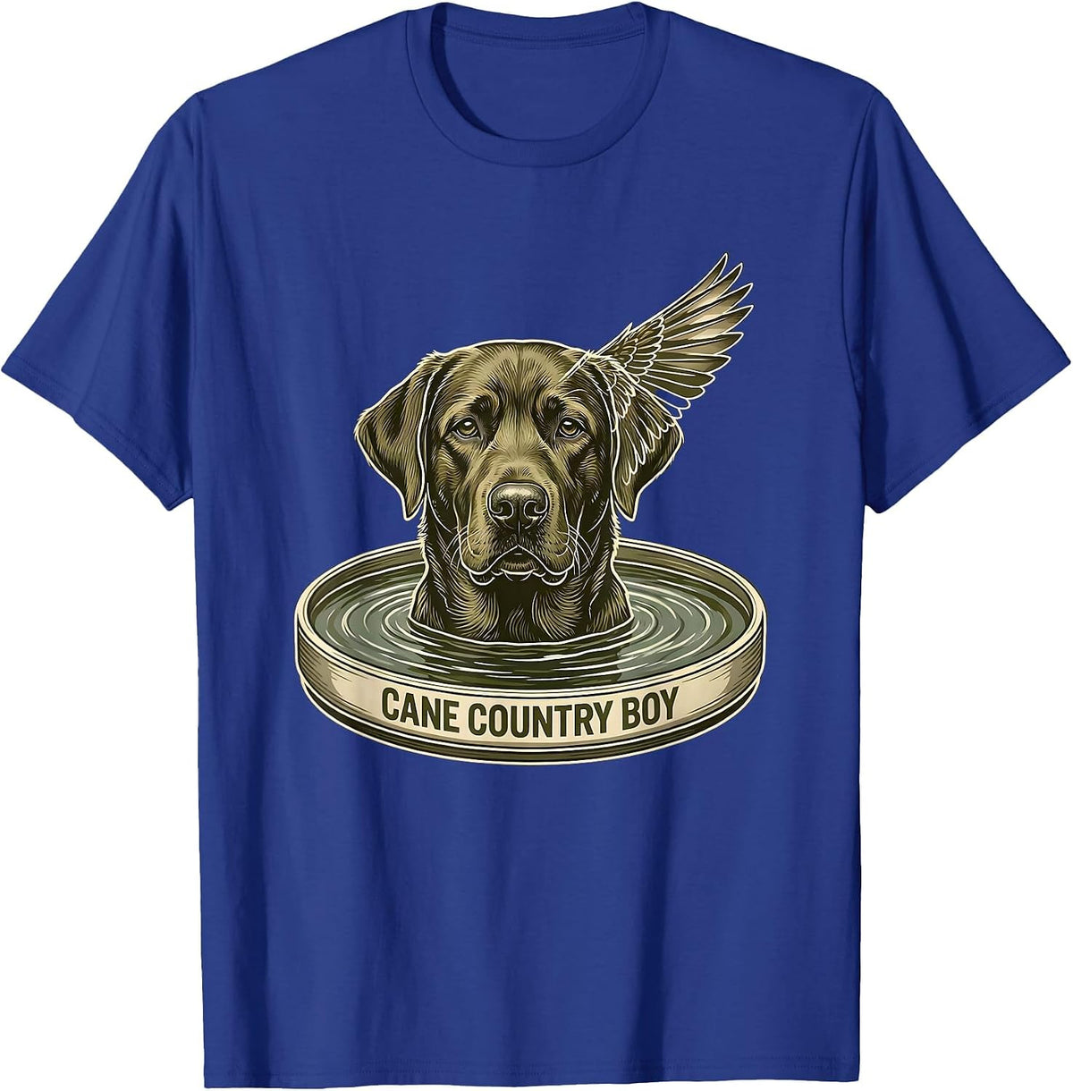 Cane Country Boy Vintage Labrador Hunting Dog Waterfowl T-Shirt - Royal Blue