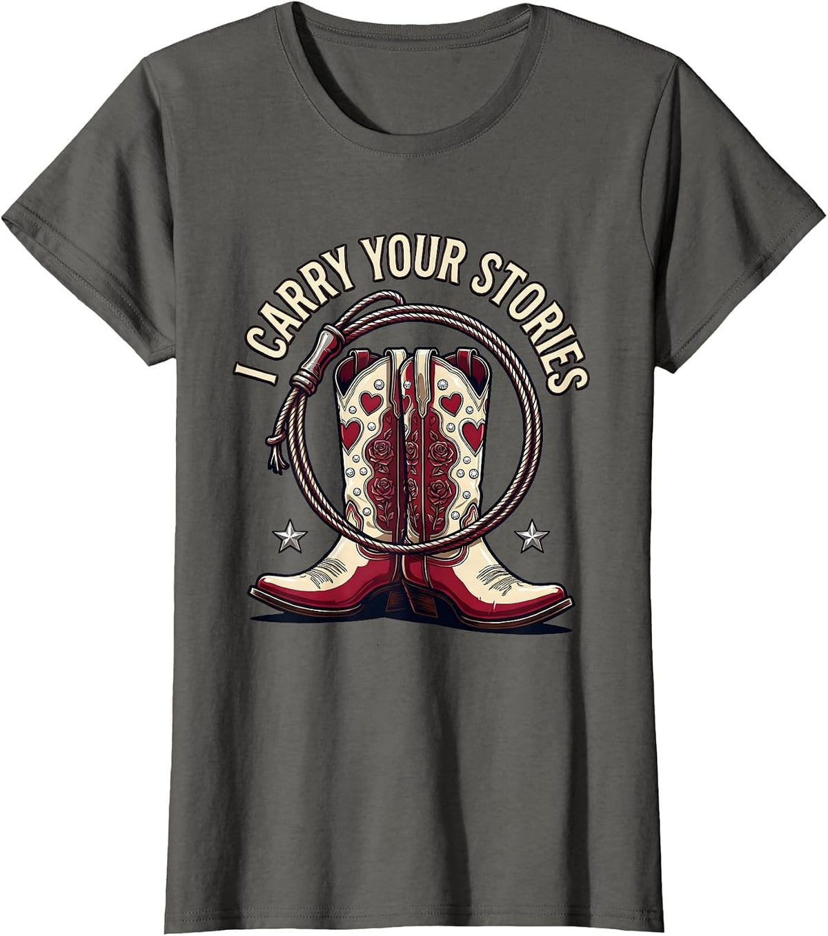 Women's I Carry Your Stories Social Worker Design T-Shirt - Asphalt Grey