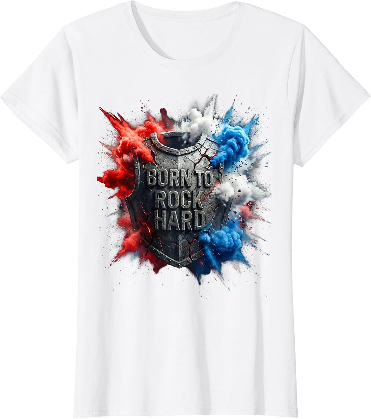 Born to Rock Hard Classic Rock Music Design T-Shirt - White