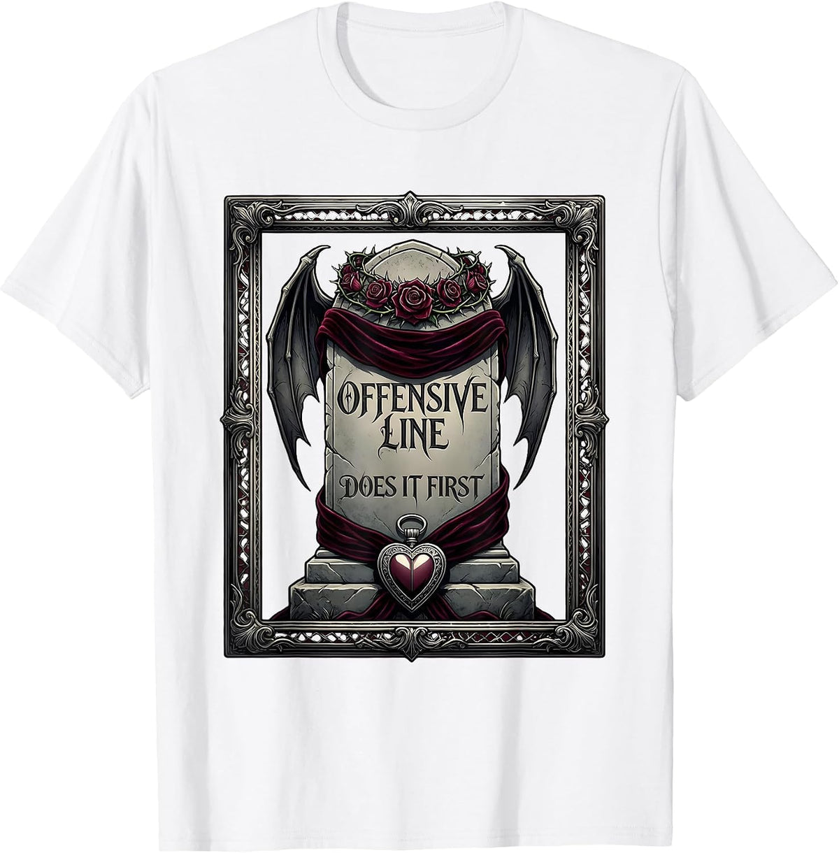Men's Offensive Line Does It First Lineman Design T-Shirt - White