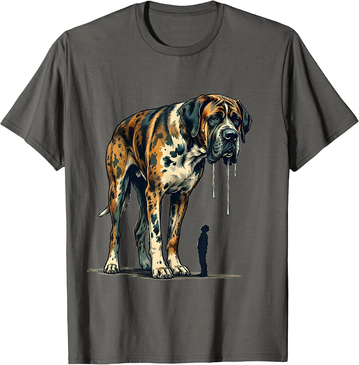 Men's Great Dane Drool Harlequin Dog Owner Funny Breed Humor T-Shirt - Asphalt Grey