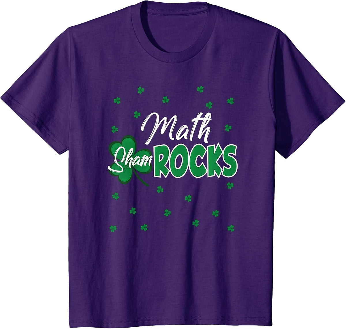 Math Shamrocks St. Patrick's Day School Shirt T-Shirt - Purple
