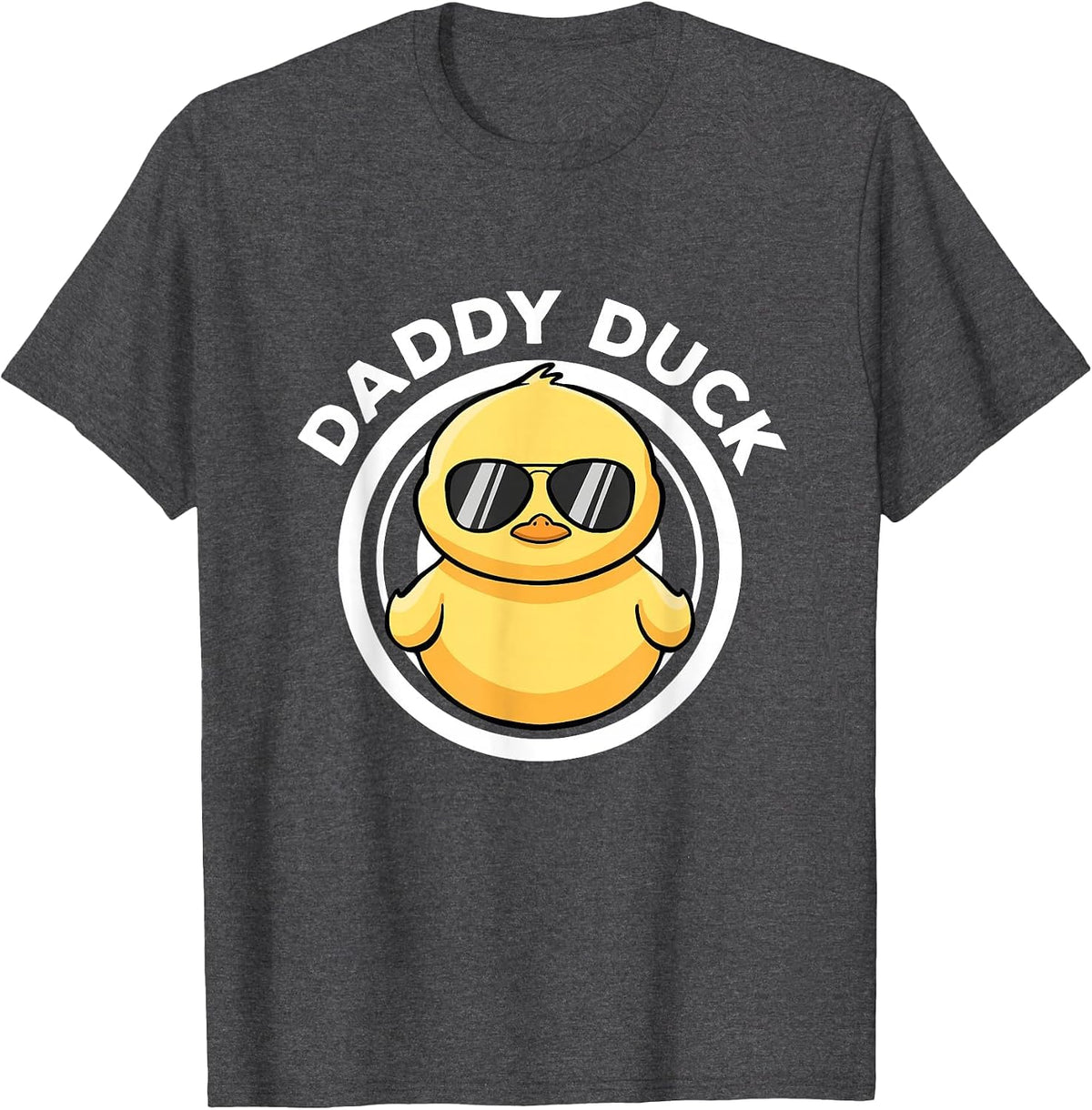 Daddy Duck Dad I Love Ducks Family Lover Funny Rubber Duck T-Shirt - Dark Heather Grey