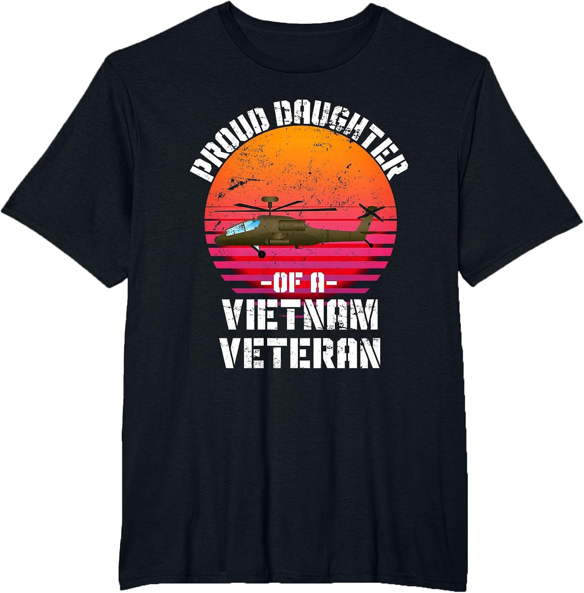Proud Daughter of A Vietnam Veteran T-Shirt - Black