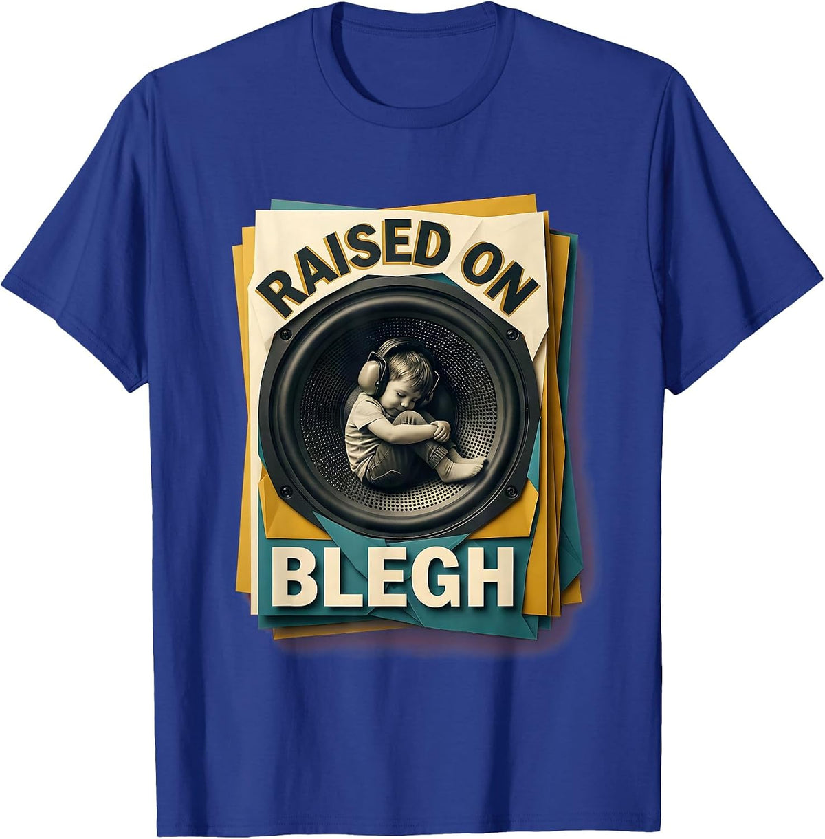 Raised On Blegh Funny Heavy Metal Metalhead Kid Humor T-Shirt - Royal Blue