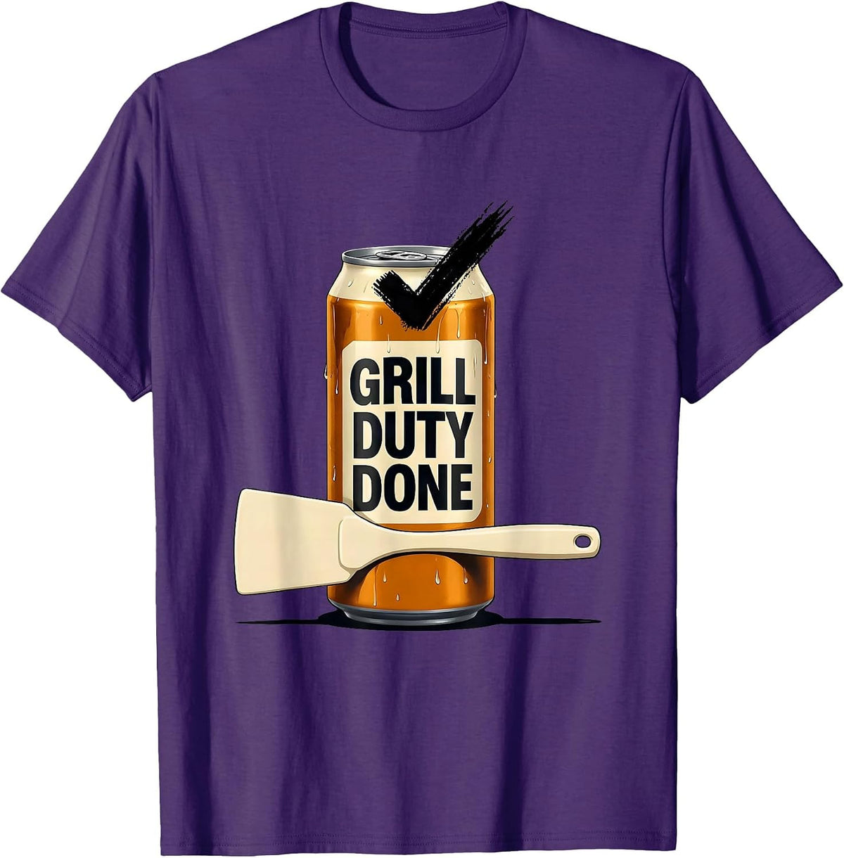Men's Grill Duty Done Funny Labor Day Cookout Beer Lover T-Shirt - Purple
