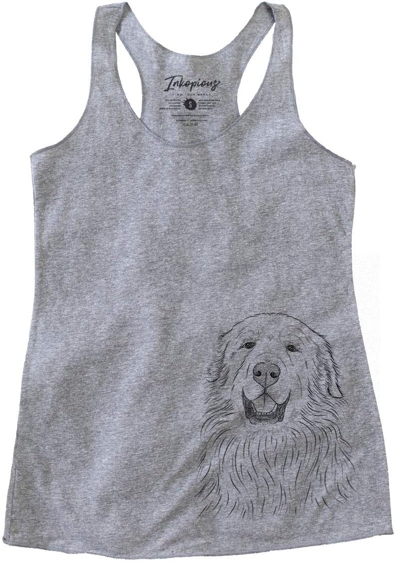 Bare Horton the Great Pyrenees Dog Triblend T-Shirt - Grey Racerback