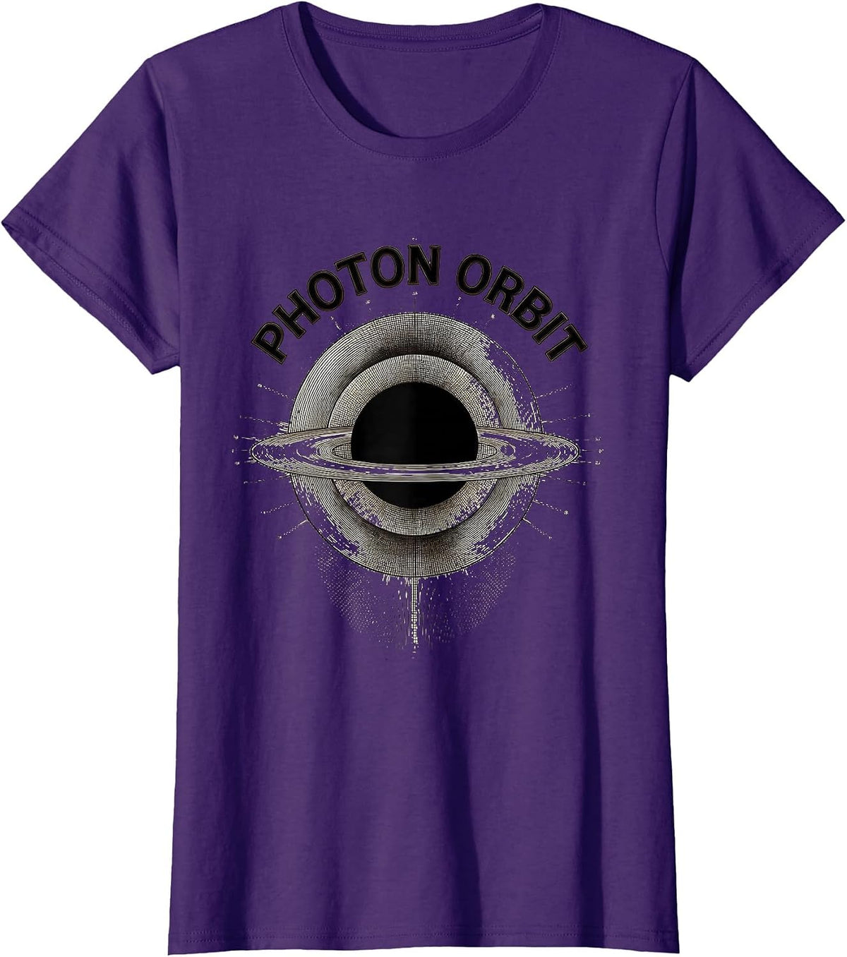 Women's Photon Orbit Crosshatch Etching Astrophysics Physics Student T-Shirt - Purple