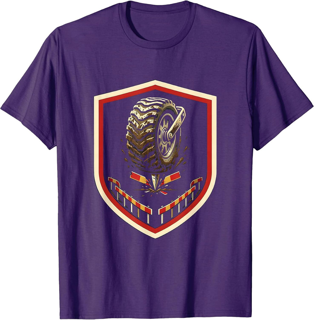 Men's Cross Country Spike Shield Track And Field Runner Gift T-Shirt - Purple