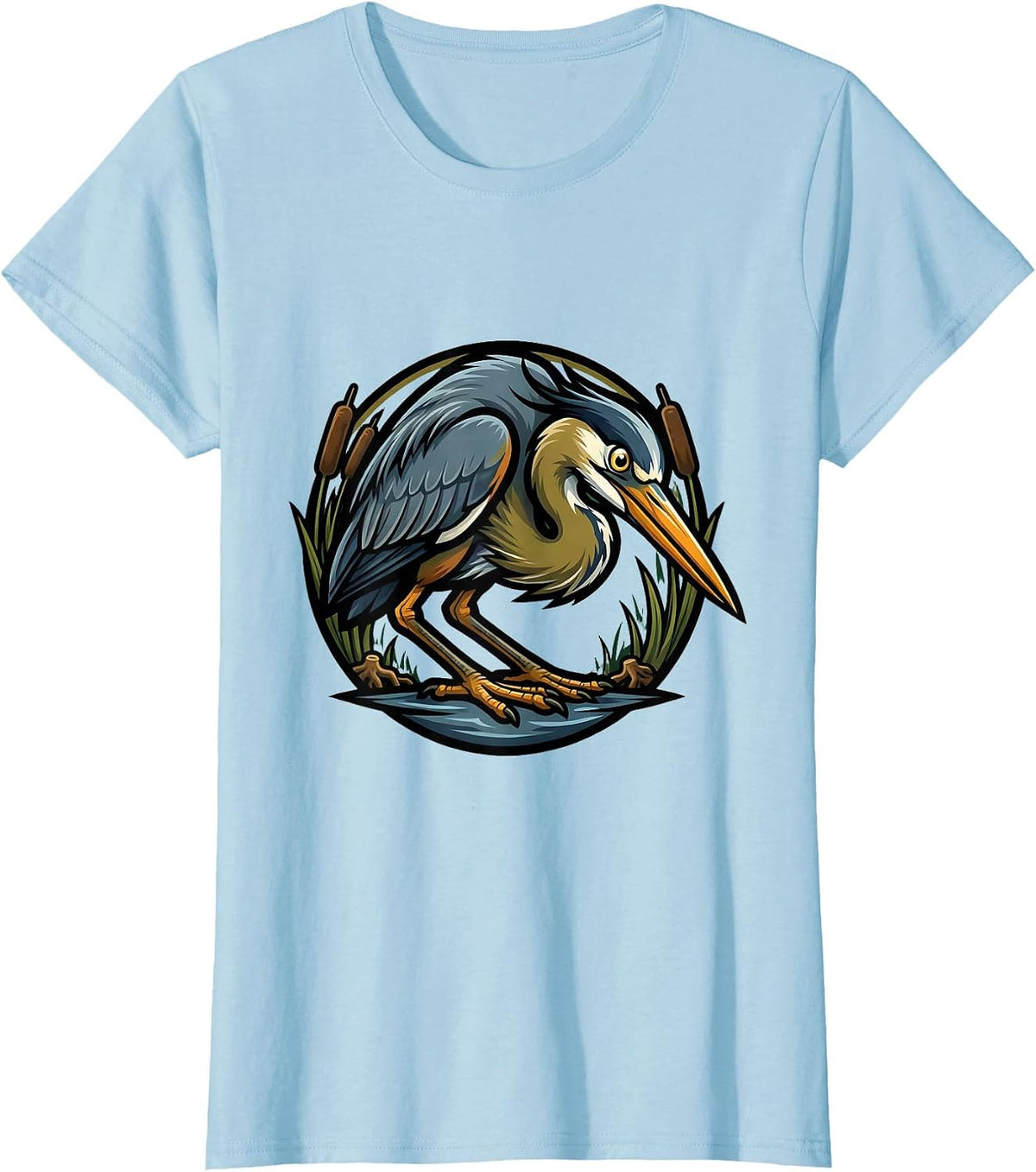Women's Bottomland Camo River Bottom Misty Dawn Illustration T-Shirt - Baby Blue