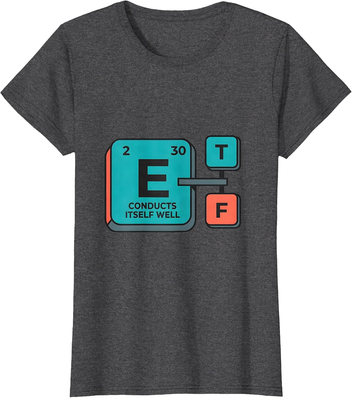 Women's Conducts Itself Well Funny Science Chemistry Pun Humor T-Shirt - Dark Heather Grey