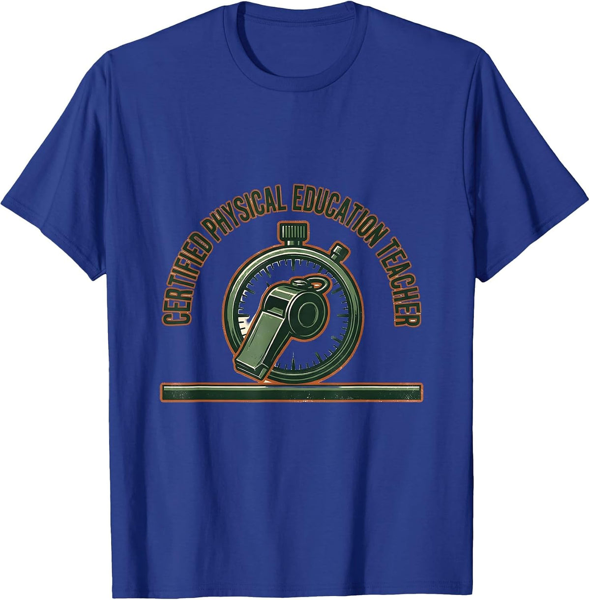 Men's Certified Physical Education Teacher Vintage Gym Teacher T-Shirt - Royal Blue