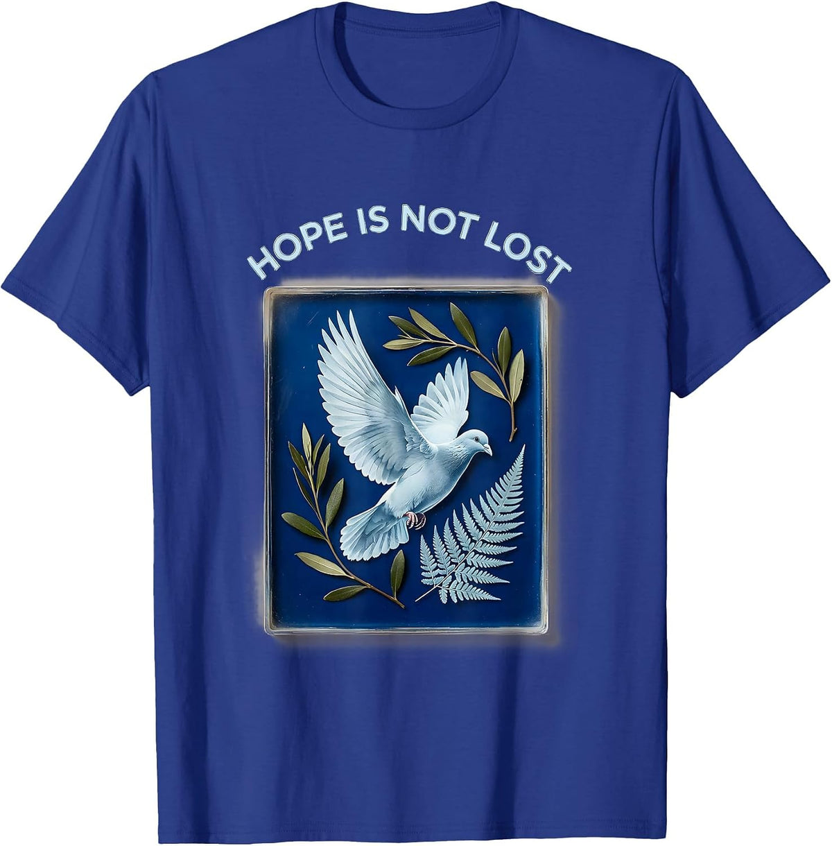Hope Is Not Lost Faith Over Fear Graphic Design T-Shirt - Royal Blue