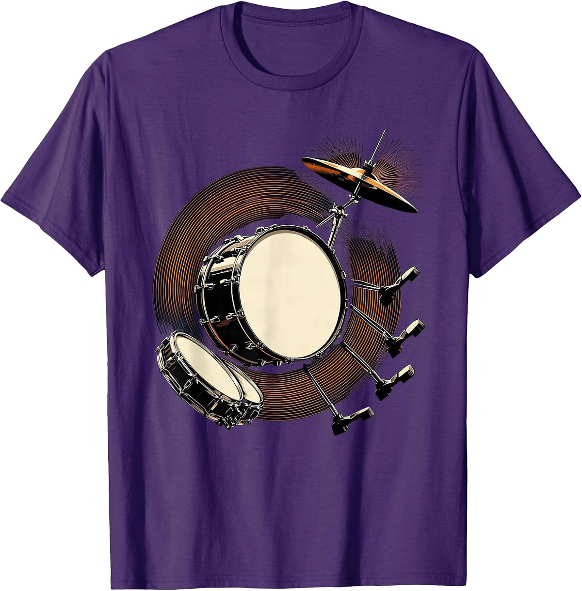 Futurist Drummer Dynamism Percussionist Gift T-Shirt - Purple