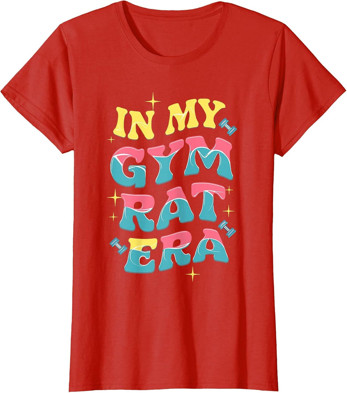 in My Gym Rat Era Groovy Fitness Bodybuilding Workout Womens T-Shirt - Red